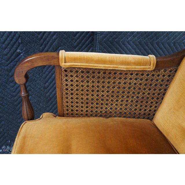 2 Hickory Chair French Regency Double Caned Walnut Fauteuil Bergere Armchairs For Sale - Image 12 of 14