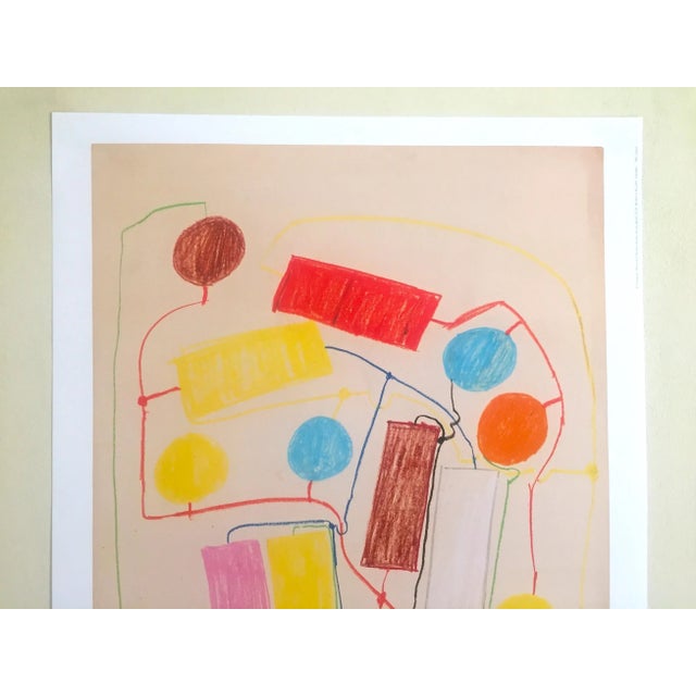 This Atsuko Tanaka Mid Century Modernism exhibition poster print " Untitled ( 1 ) " 1956, is a very special and unique...