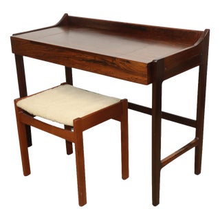 Danish Dressing Table with Retractable Mirror 1960s For Sale