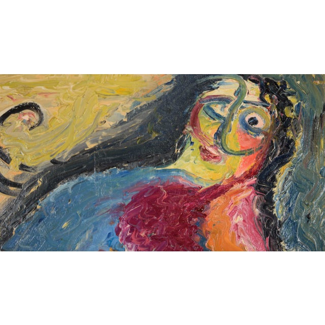 Original Textured Abstract Expressionist Nude - Oil on Canvas Abstract expressionist figurative composition of a nude...