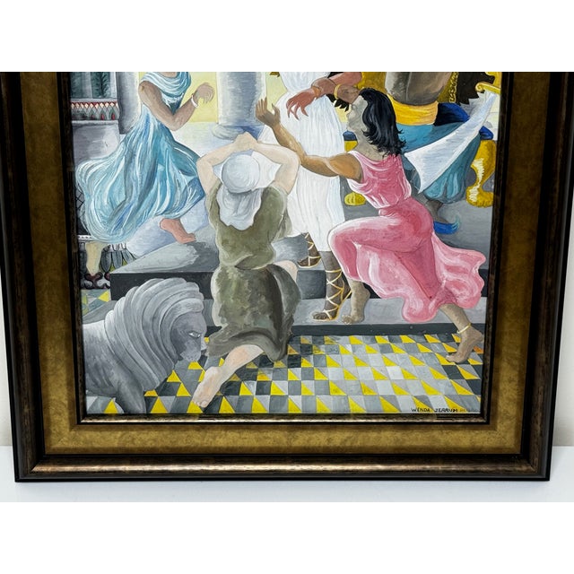 Signed Mid-Century British Surrealist Watercolour Death of Cleopatra Framed For Sale - Image 10 of 12