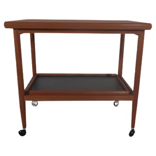 Teak Flip-Flop Expandable Cart with Removable Tray by Grete Jalk, 1960s For Sale