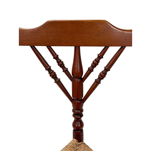Brown Antique French Provincial Triangular Corner Chair in Beech Frame, 1900s For Sale - Image 8 of 11