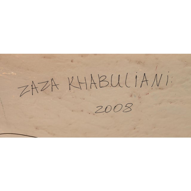 Original Signed "Children Swinging" by Zaza Khabuliani For Sale - Image 4 of 5