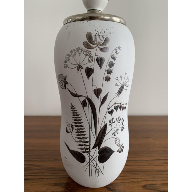 Silver Grazia Table Lamp by Stig Lindberg for Gustavsberg, Sweden, 1960s For Sale - Image 8 of 14