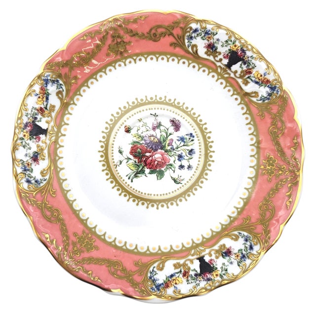 Late 20th Century Andrea by Sadek “Collection Sèvres” Pink Floral Gilt Tea Cup & Saucer For Sale - Image 10 of 14