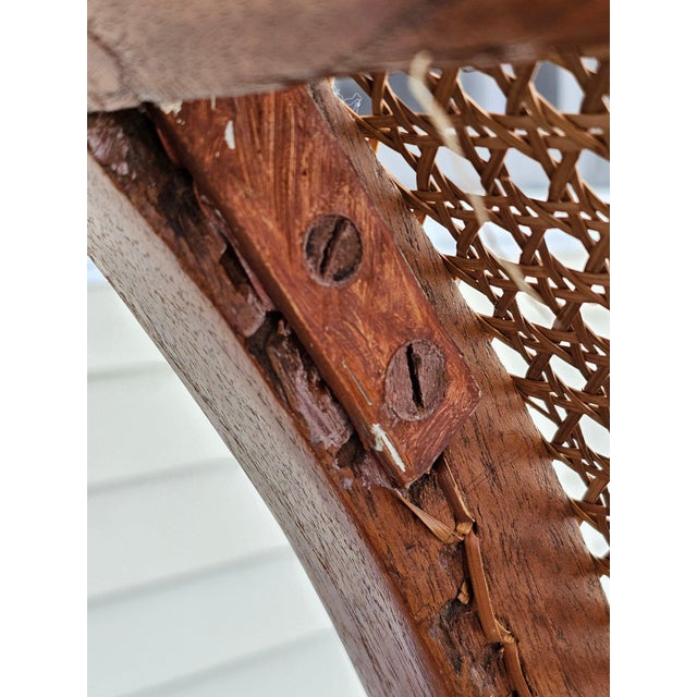 Antique 19th Century Oak Plantation Chair With Original Folding Leg Rests For Sale - Image 12 of 15