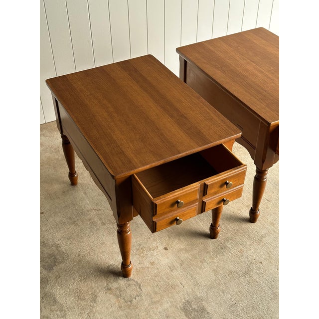 Vintage Mersman Scalloped Maple End Tables, Pair For Sale - Image 10 of 17