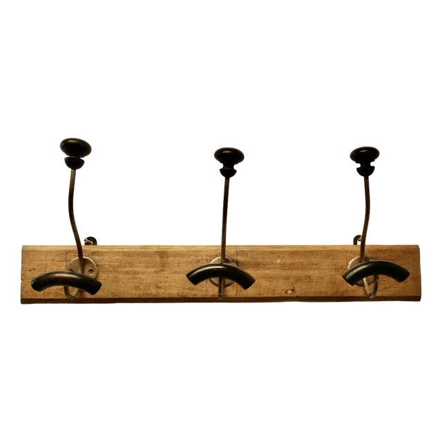 Vintage French Bentwood and Turned Wood Coat Hooks, 1890s For Sale
