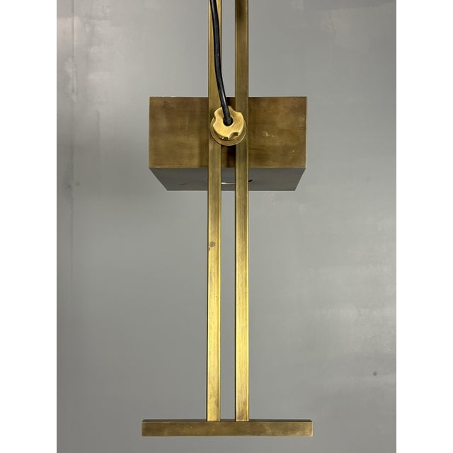 Gold Art Deco Bauhaus Brass Adjustable Floor Lamp in the style of Marcel Breuer, 1980s For Sale - Image 8 of 18