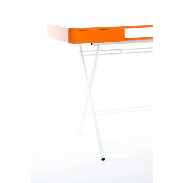 Orange Cosimo Desk with Orange Glossy Lacquered Top by Marco Zanuso Jr. for Adentro For Sale - Image 8 of 9