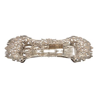Silver Tray and Scissors from Morrões, Set of 2 For Sale