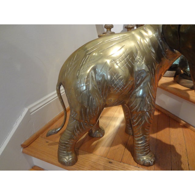 Large Brass Elephant Statue Chairish