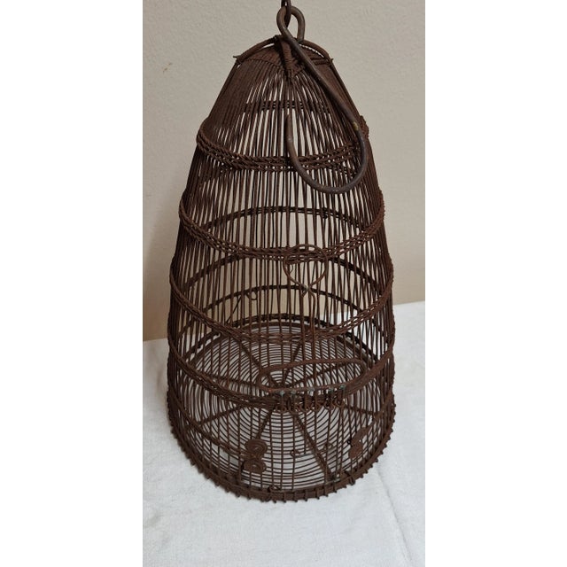 Vintage Birdcage in Braided Iron Wire, 1950s For Sale - Image 4 of 4