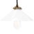 Metal Mid-Century French Opaline Glass and Brass Pendant Lamp For Sale - Image 7 of 7