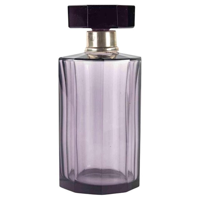 1930s Vintage Bohemian Glass Bottle, 1930s For Sale - Image 5 of 5