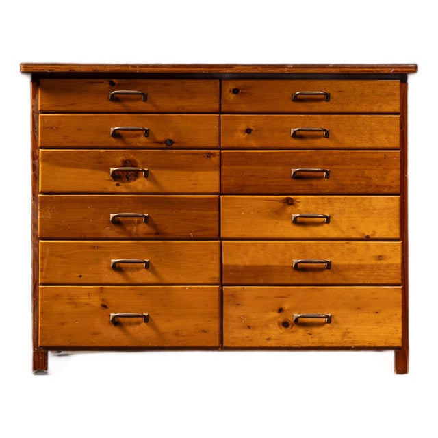 Mid-Century 12-Drawer Drafting & Parts Cabinet For Sale