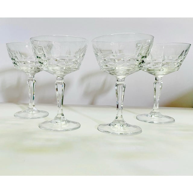 Late 20th Century Cristal D’Arques “Chateaudun”Champagne Glasses- Set of 4 For Sale - Image 10 of 10