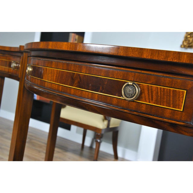 Wood Three Drawer Mahogany Console Table For Sale - Image 7 of 8