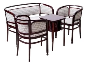 Secessionist Seating Group by Gustav Siegel for Jacob & Josef Kohn, Vienna, 1902, Set of 3