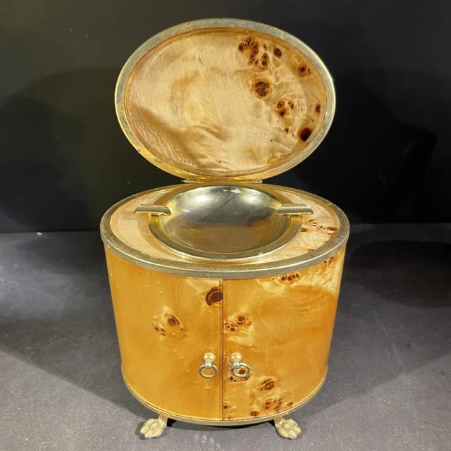 Italian Burl Walnut Smoking Set, 1970s For Sale - Image 8 of 16