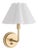 Polly Sconce Single, Natural Brass with Linen Scalloped Shade For Sale