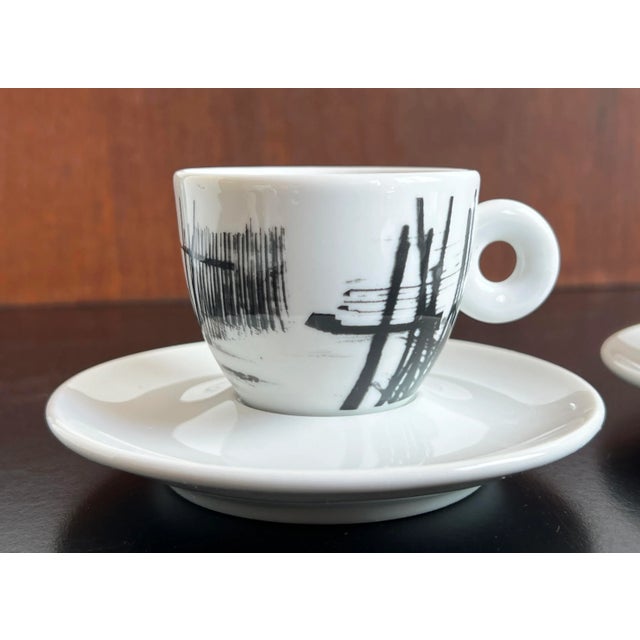 Rare Mario Giacomelli for Illy Set of Espresso Cups & Saucers - Set of 6 For Sale - Image 10 of 12
