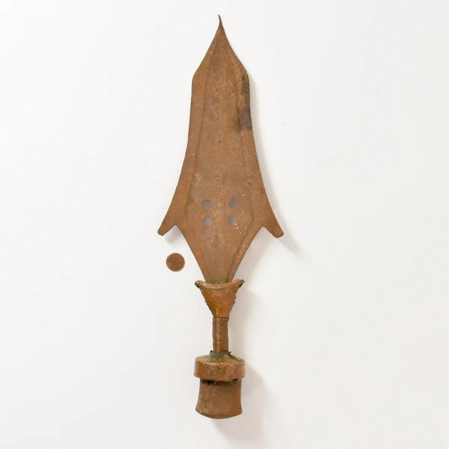 Metal Early 20th Century Iron Central African Old Ceremonial Knife For Sale - Image 7 of 7