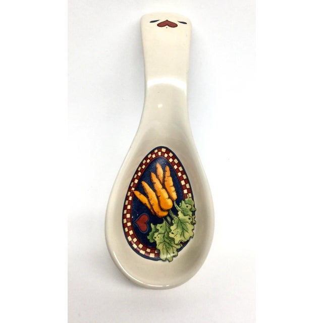 Vintage Susan Winget Thailand Carrot Ceramic Spoon Holder For Sale - Image 11 of 11