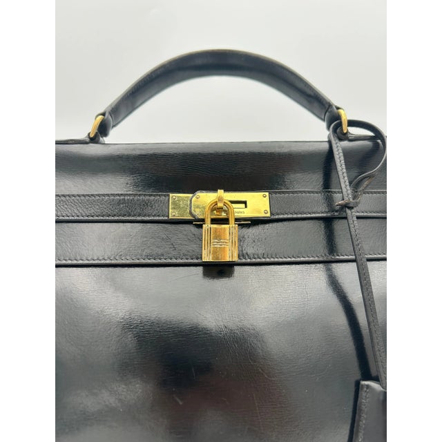 Black Hermès Black Box Leather Kelly 1996 For Sale - Image 8 of 12