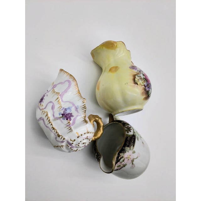 Ceramic Antique Art Nouveau Unmatched Collection of Porcelain Creamers - 3 pcs For Sale - Image 7 of 10