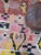 Pink Colorful Abstract Handwoven Berber Wool Rug - 8.9 X 7.1 Ft For Sale - Image 8 of 9