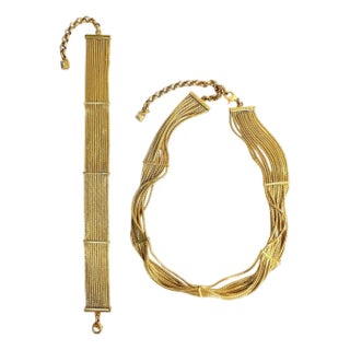 H. Stern Filaments Collection 18ky Gold Choker Necklace & Bracelet Set, 85 Gm For Sale