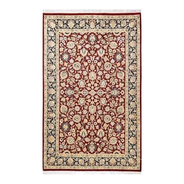 Mogul, One-of-a-Kind Hand-Knotted Area Rug in Orange, 4' 2" x 6' 5" For Sale