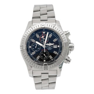 Breitling Super Avenger 48mm A13370 Black Dial Stainless Steel Automatic Watch For Sale