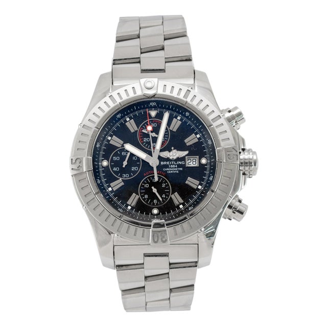 Breitling Super Avenger 48mm A13370 Black Dial Stainless Steel Automatic Watch For Sale