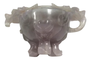 Chinese Carved Agate Dragon Decorated Vessel