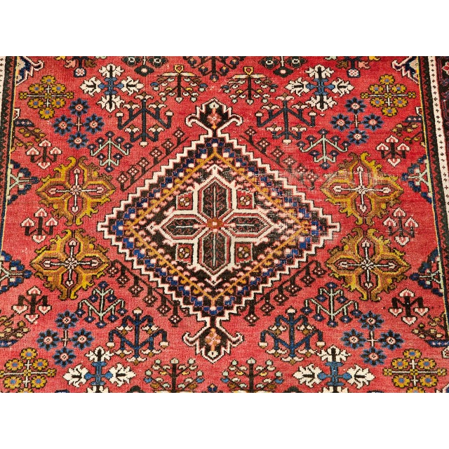 Vintage Persian Joshegan Kashan Rug, Hand-Knotted Wool, Weeping Willow Pattern, Red & Blue, 5x7 For Sale - Image 9 of 13