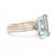 Stones: blue topaz, 1 emerald cut 14 x 10 mm approximately 9 total carats Ring Size 6.75 Rise Off Of Finger: 10.3 mm...