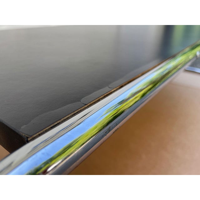 Black Chromed Steel Frame Coffee Table in the Style of Marcel Breuer For Sale - Image 8 of 12