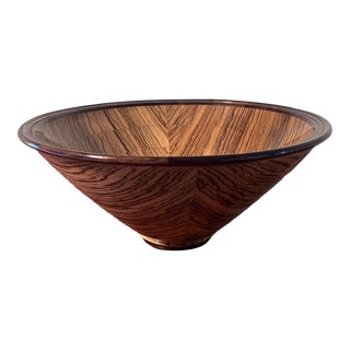 2000s Zebrawood and Macassar Ebony Bowl For Sale