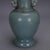 1950s Sky Blue Crackle Glaze Amphora Style Vase With Twin Ornate Handles For Sale - Image 4 of 5
