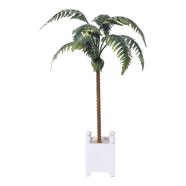 Mid Century Tole Palm Tree Sculpture For Sale
