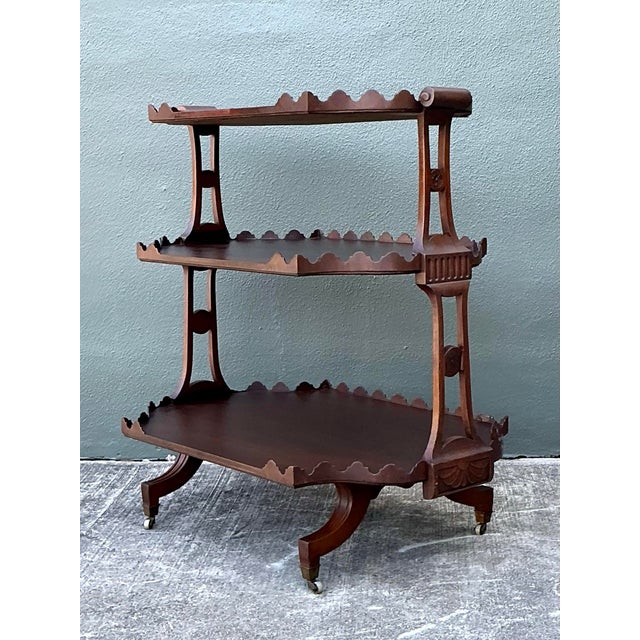 Sienna Vintage Regency Scalloped Tabouret For Sale - Image 8 of 12