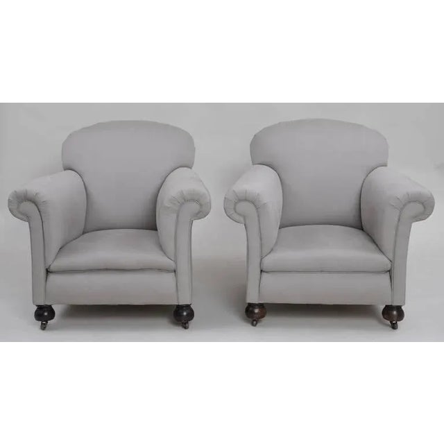 Traditional English Club Chairs - a Pair For Sale - Image 3 of 7