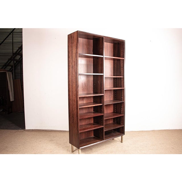 Large Danish Tall Bookcase in Rosewood by Erik Brouer for Brouers Mobelfabrik, 1960s For Sale - Image 6 of 13