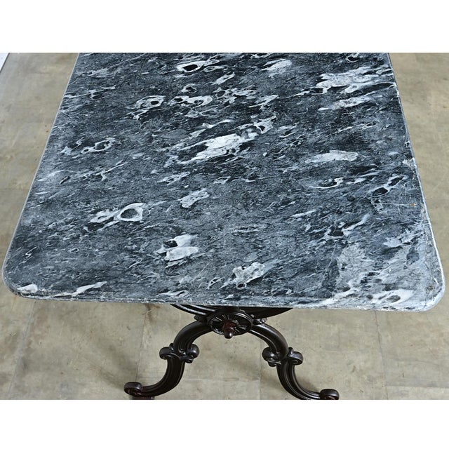 French 19th Century Marble Top Bistro Table For Sale - Image 9 of 11