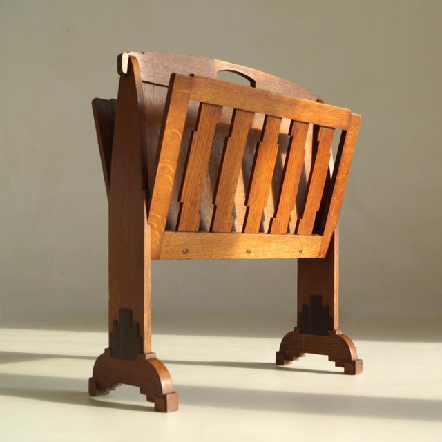 1920s Dutch Art Deco Amsterdam School Magazine Rack, 1920s For Sale - Image 5 of 16