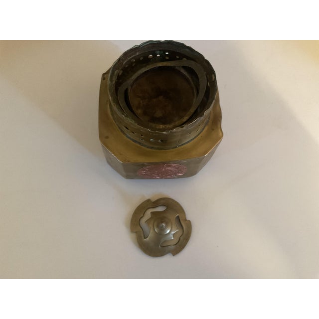 Vintage Brass & Copper Chinese Incense Burner With Longevity Medallion For Sale - Image 9 of 13