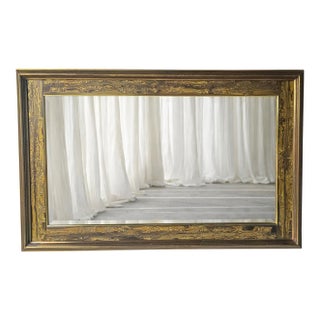 Large Brass Wall Mirror With Etched Bronze by Mastercraft For Sale